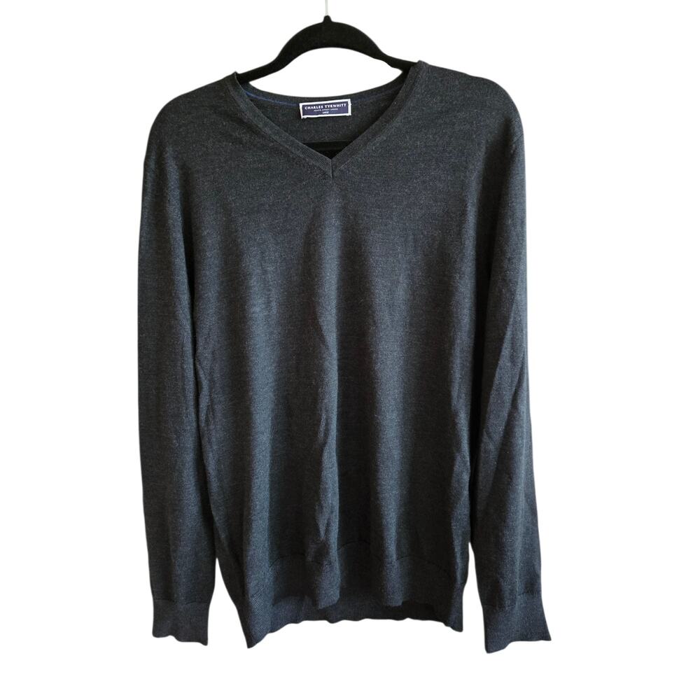 Charles Tyrwhitt V-neck Pullover Sweater 100% Merino Wool Large